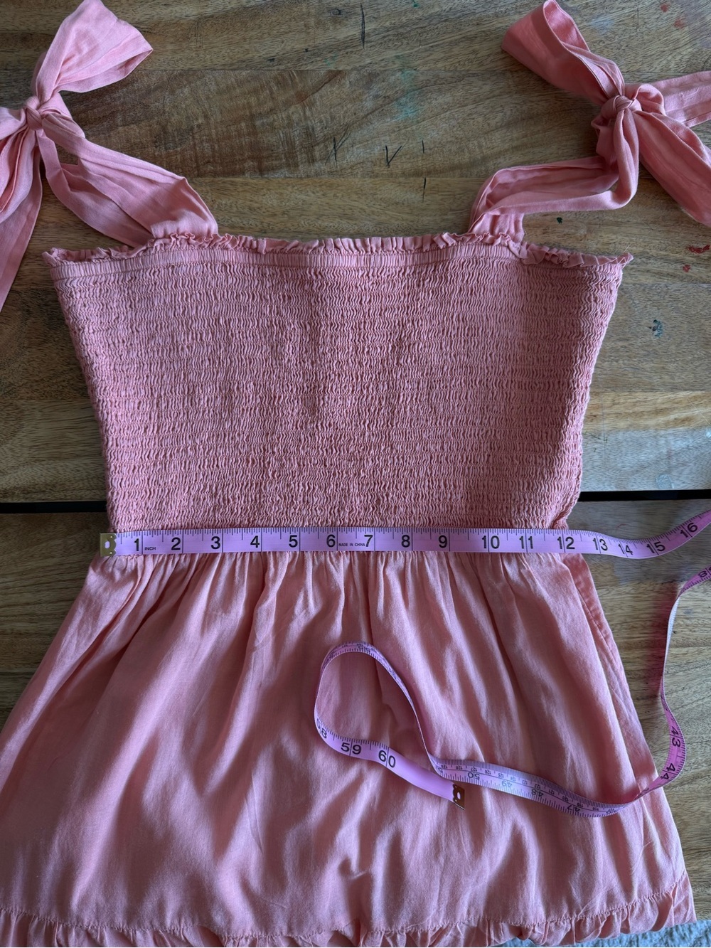 Wilfred Alba Smocked Maxi Dress Coral Pink Tiered S - Picture 12 of 13